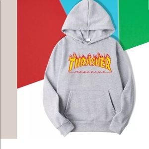 Men’s sz med thrasher hoodie grey skate🛹